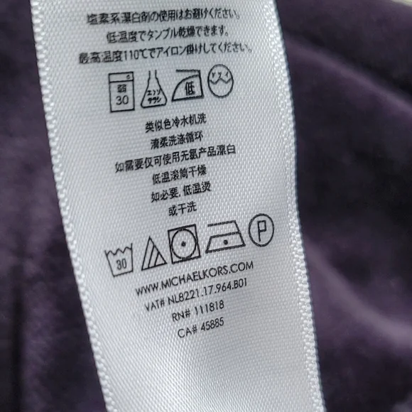 MK Michael KORS Purple Velour Full Zip Jacket Coat Sweatshirt Large Y2K - Picture 8 of 8